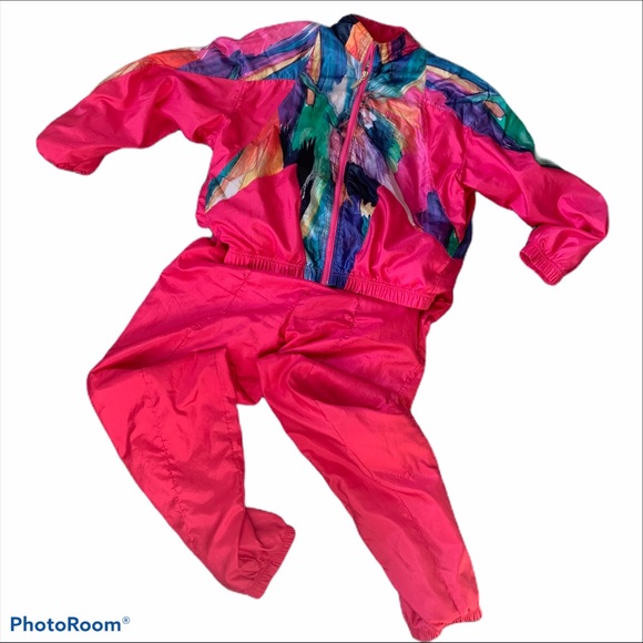 matching 80s tracksuit